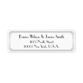 Art Deco Great Gatsby Zilveren Retouradreslabels Etiket (Voorkant)