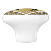 Art Deco Great Gatsby Zwart Gouden Flapper Koppel Keramische Knop (Zijkant)