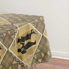 Art Deco Great Gatsby Zwart Gouden Flapper Koppel Tafelkleed
