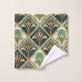 Art Deco Green Emerald Bad Handdoek (Wasdoekje)