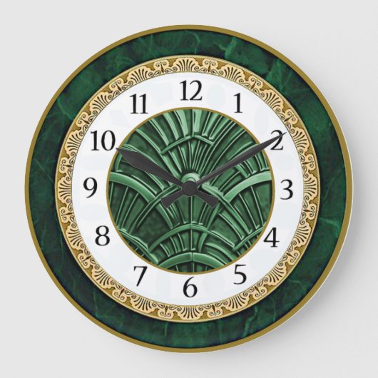 Art Deco Green Grote Klok (Voorkant)