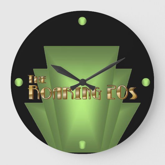 Art Deco Green Grote Klok (Voorkant)