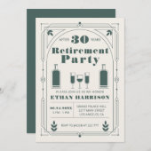 Art Deco Green Lijst Uitnodiging (Voorkant / Achterkant)