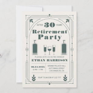 Art Deco Green Lijst Uitnodiging