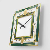 Art Deco Green Vierkante Klok (Hoek)