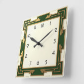 Art Deco Green Vierkante Klok (Hoek)