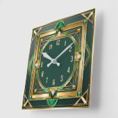Art Deco Green Vierkante Klok (Hoek)