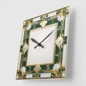 Art Deco Green Vierkante Klok (Hoek)