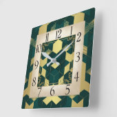 Art Deco Green Vierkante Klok (Hoek)