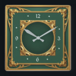 Art Deco Green Vierkante Klok<br><div class="desc">Geweldig klokontwerp. Je zult het leuk vinden als anderen. U kunt dit ontwerp vrij gebruiken voor andere producten die u wilt of om jouw tekst aan te passen en toe te voegen. Volg me voor meer. Met vriendelijke groet. Een leuke dag.</div>
