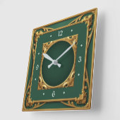 Art Deco Green Vierkante Klok (Hoek)