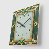 Art Deco Green Vierkante Klok (Hoek)