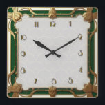 Art Deco Green Vierkante Klok<br><div class="desc">Geweldig klokontwerp. Je zult het leuk vinden als anderen. U kunt dit ontwerp vrij gebruiken voor andere producten die u wilt of om jouw tekst aan te passen en toe te voegen. Volg me voor meer. Met vriendelijke groet. Een leuke dag.</div>
