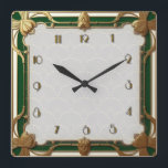 Art Deco Green Vierkante Klok<br><div class="desc">Geweldig klokontwerp. Je zult het leuk vinden als anderen. U kunt dit ontwerp vrij gebruiken voor andere producten die u wilt of om jouw tekst aan te passen en toe te voegen. Volg me voor meer. Met vriendelijke groet. Een leuke dag.</div>