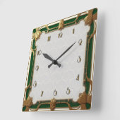 Art Deco Green Vierkante Klok (Hoek)