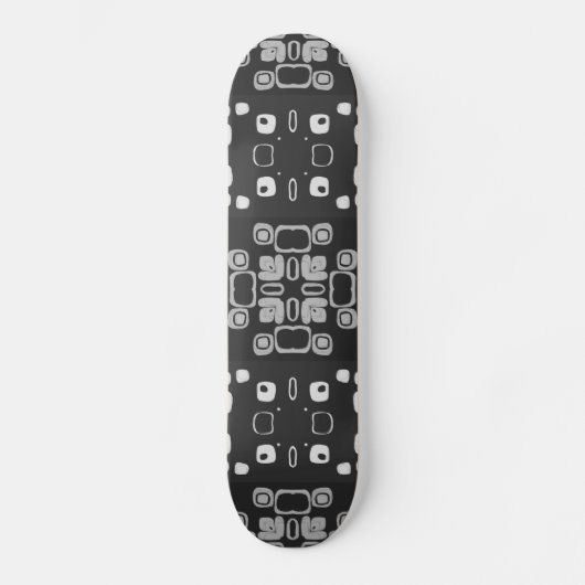 Art Deco Grey Floral Retro Abstract Skateboard (Voorkant)