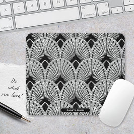 Art Deco Grey Gatsby Style Elegant Pauw Patroon Muismat