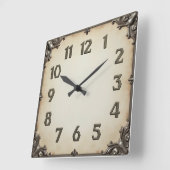 Art Deco Grey  Vierkante Klok (Hoek)