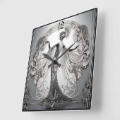 Art Deco Grey Vierkante Klok (Hoek)