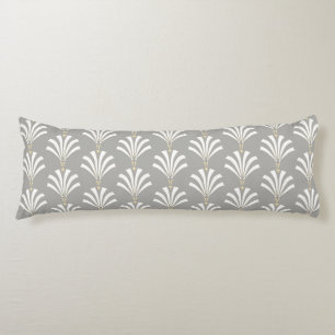 Art Deco Grey & White Palmettos uit de jaren '20 Lichaamskussen