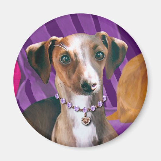 Art Deco Greyhound koelkastmagneet Magneet (Voorkant)