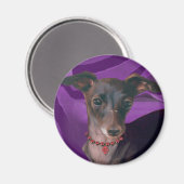 Art Deco Greyhound koelkastmagneet Magneet (Voorkant / Achterkant)