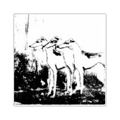 Art Deco Greyhounds Rubberstempel (Afrduk)