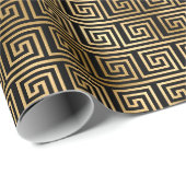 Art Deco Griekse Sleutel Spiraalpatroon Ontwerp Cadeaupapier (Rol Hoek)