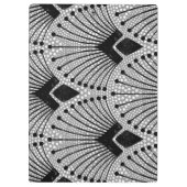 Art Deco Grijs  Retro Pauw Patroon Klembord (Achterkant)