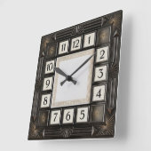 Art Deco Grijs Vierkante Klok (Hoek)