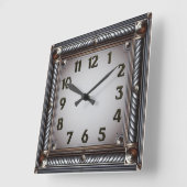 Art Deco Grijs Vierkante Klok (Hoek)