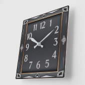 Art Deco Grijs Vierkante Klok (Hoek)