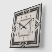 Art Deco Grijs Vierkante Klok (Hoek)