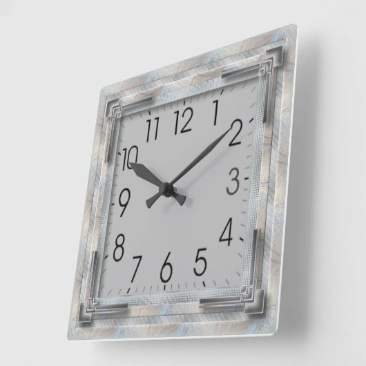 Art Deco grijs Vierkante Klok (Hoek)