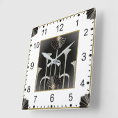Art Deco Grijs Vierkante Klok (Hoek)