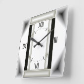 Art Deco grijs Vierkante Klok (Hoek)