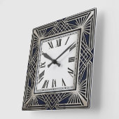 Art Deco Grijs Vierkante Klok (Hoek)