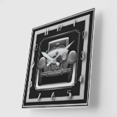 Art Deco grijze auto Vierkante Klok (Hoek)