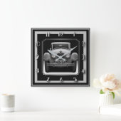 Art Deco grijze auto Vierkante Klok (Huis)