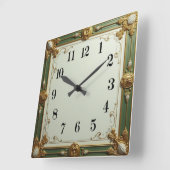Art Deco Groen Elegant Vierkante Klok (Hoek)
