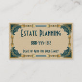 Art Deco Groen en Goud Ingelijste Professional Visitekaartje (Voorkant)
