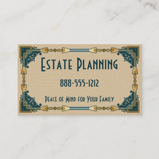 Art Deco Groen en Goud Ingelijste Professional Visitekaartje (Voorkant)