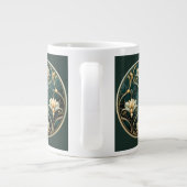 Art Deco Groen Goud Wit  Look Grote Koffiekop (Achterkant)