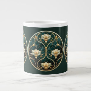 Art Deco groen goud wit vintage uitzicht Grote Koffiekop
