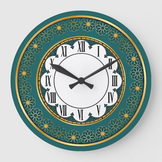 Art Deco Groen Grote Klok (Voorkant)
