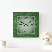 Art Deco-groen Vierkante Klok (Huis)