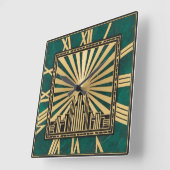 Art Deco Groen Vierkante Klok (Hoek)