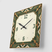 Art Deco Groen Vierkante Klok (Hoek)