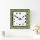 Art Deco Groen Vierkante Klok (Huis)