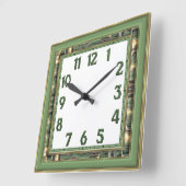 Art Deco Groen Vierkante Klok (Hoek)